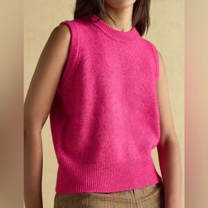 Joules Fuchsia Pink Knit Sweater Vest 22 Women’s Plus EUC